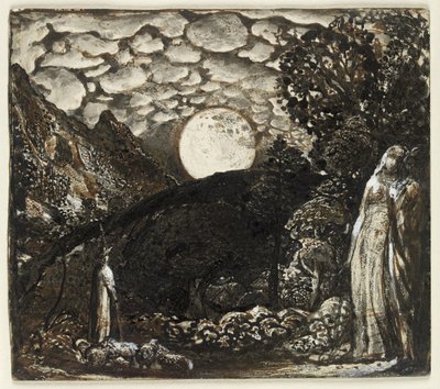 Shepherds under a Full Moon by Samuel Palmer